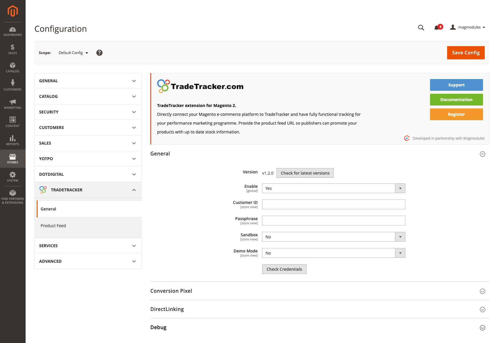 tradetracker and magento