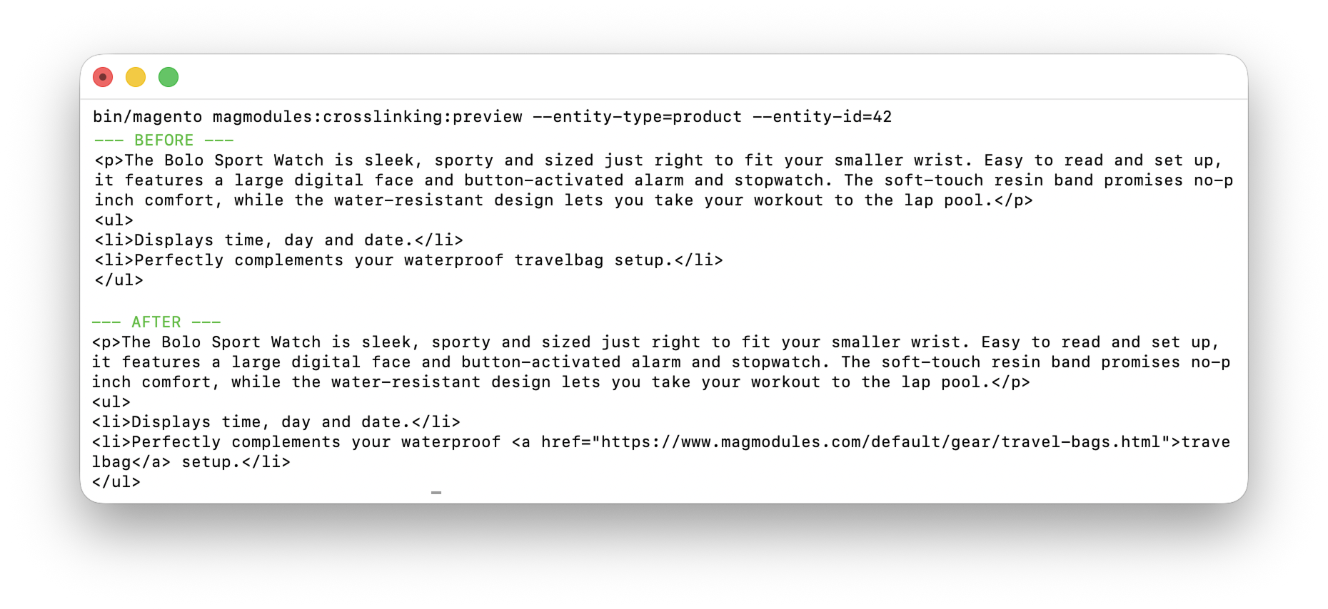 Magento 2 cross-linking CLI preview command