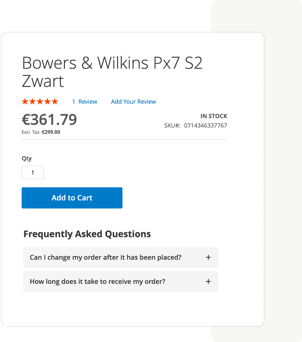 Magento Product Page FAQ