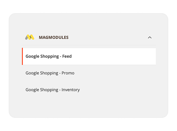 Google Shopping feed admin configuration