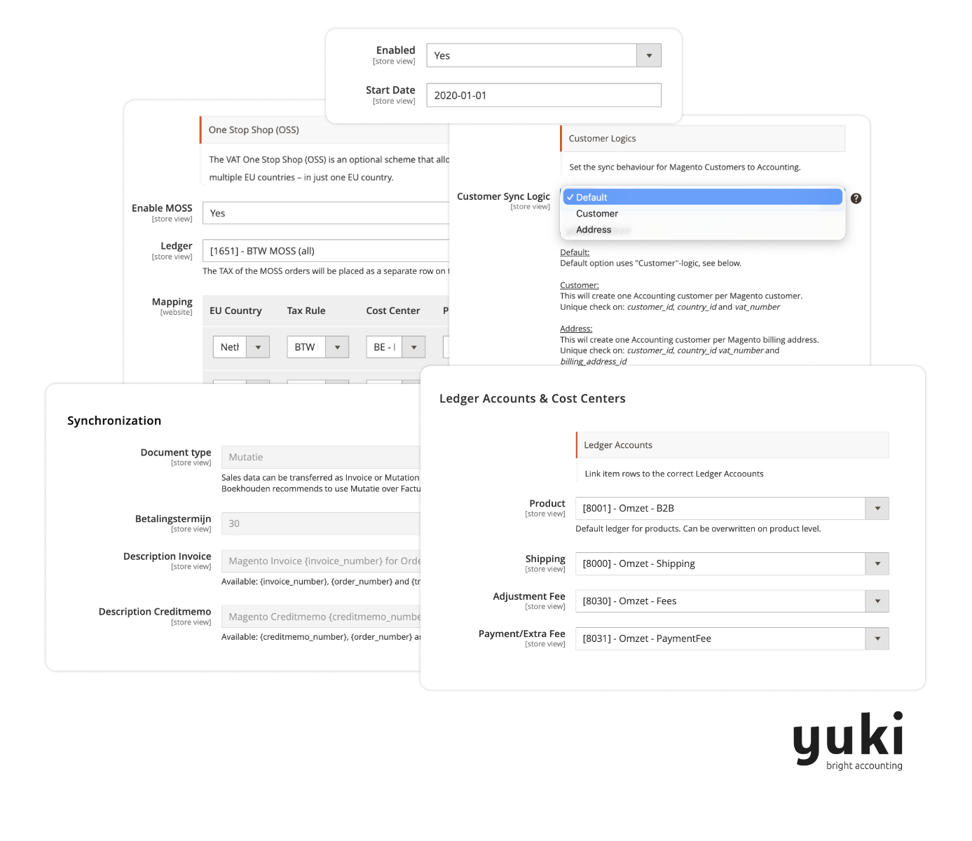 Advanced Yuki Magento settings
