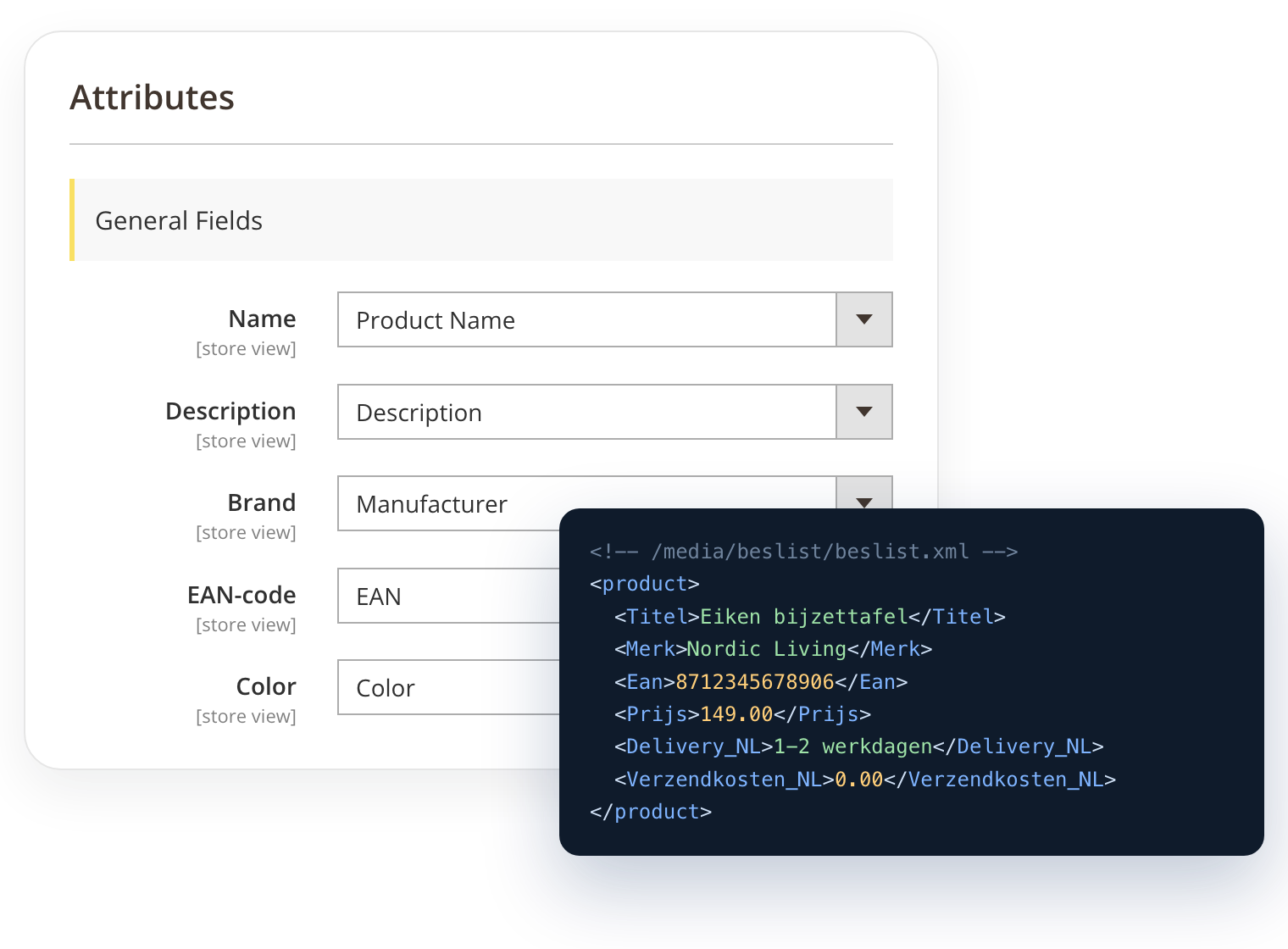 Beslist.nl feed attribute mapping and XML output in Magento 2