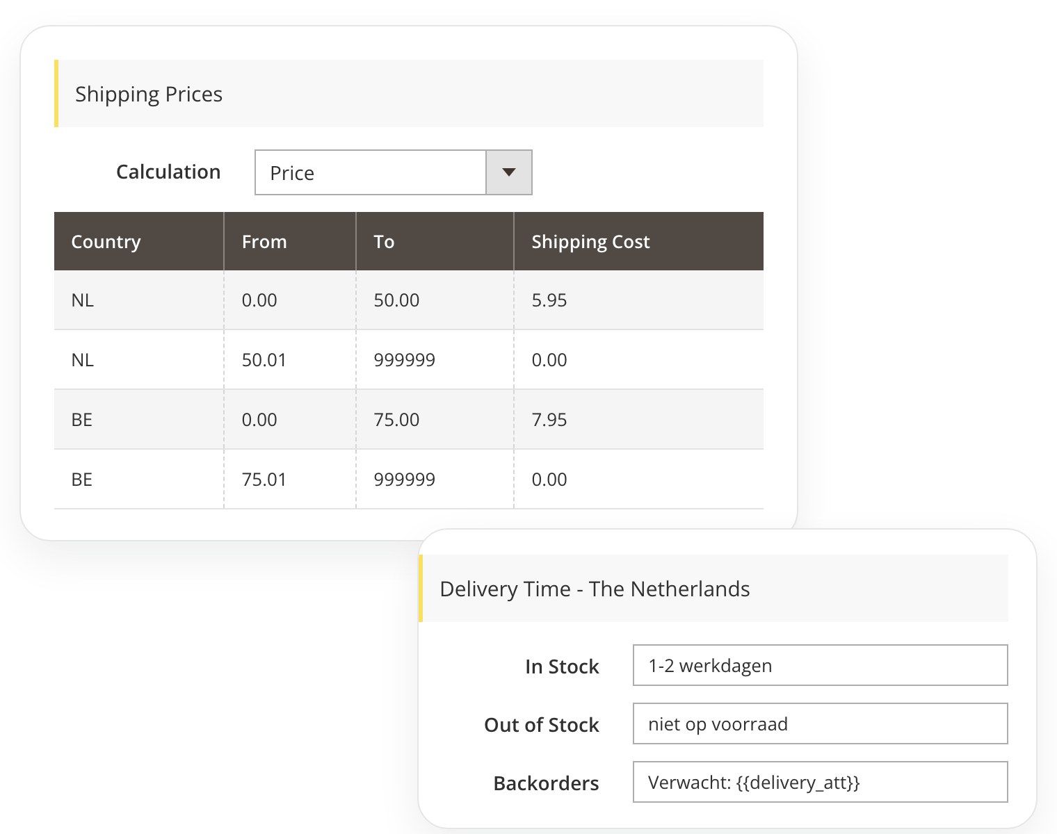 Beslist.nl shipping prices and delivery times in Magento 2