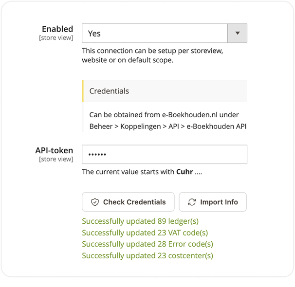 Eboekhouden Magento Connection