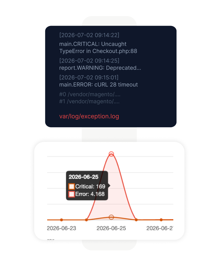 Magento 2 Exception Monitor extension for error tracking